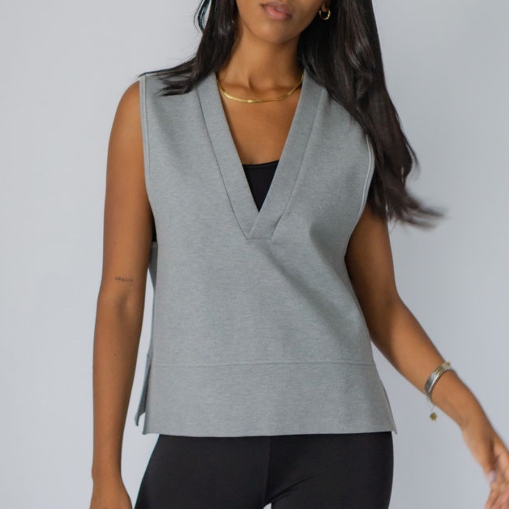 Pilcro Gray Sweater Vest with Side Slits